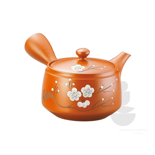 Tokoname ware blossom teapot terracotta